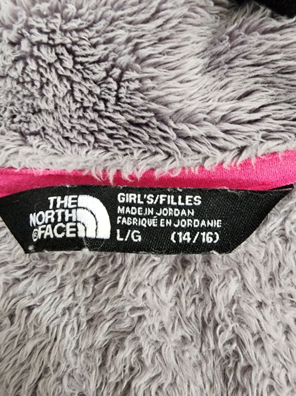 The North Face Lavender Plush Fleece Jacket with Pink Logo - Picture 5 of 7